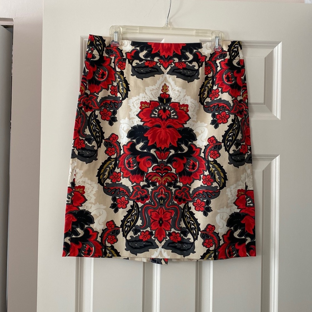 Jcrew Cotton Stretch Patterned Skirt
